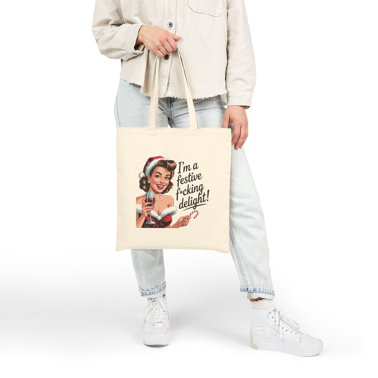 Festive F*ing Delight Holiday Tote – Retro Christmas Tote