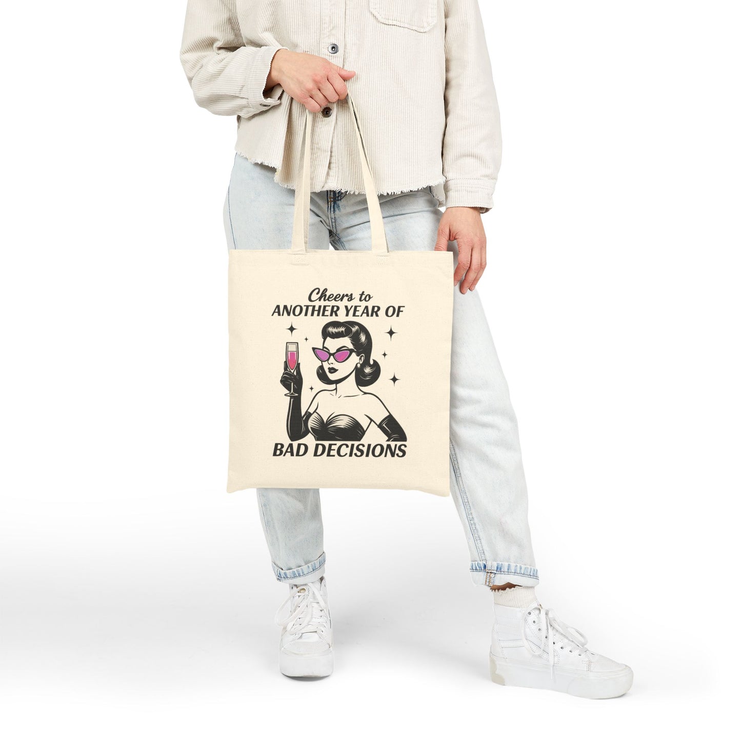 Cheers to Another Year of Bad Decisions Tote - Retro Holiday Tote
