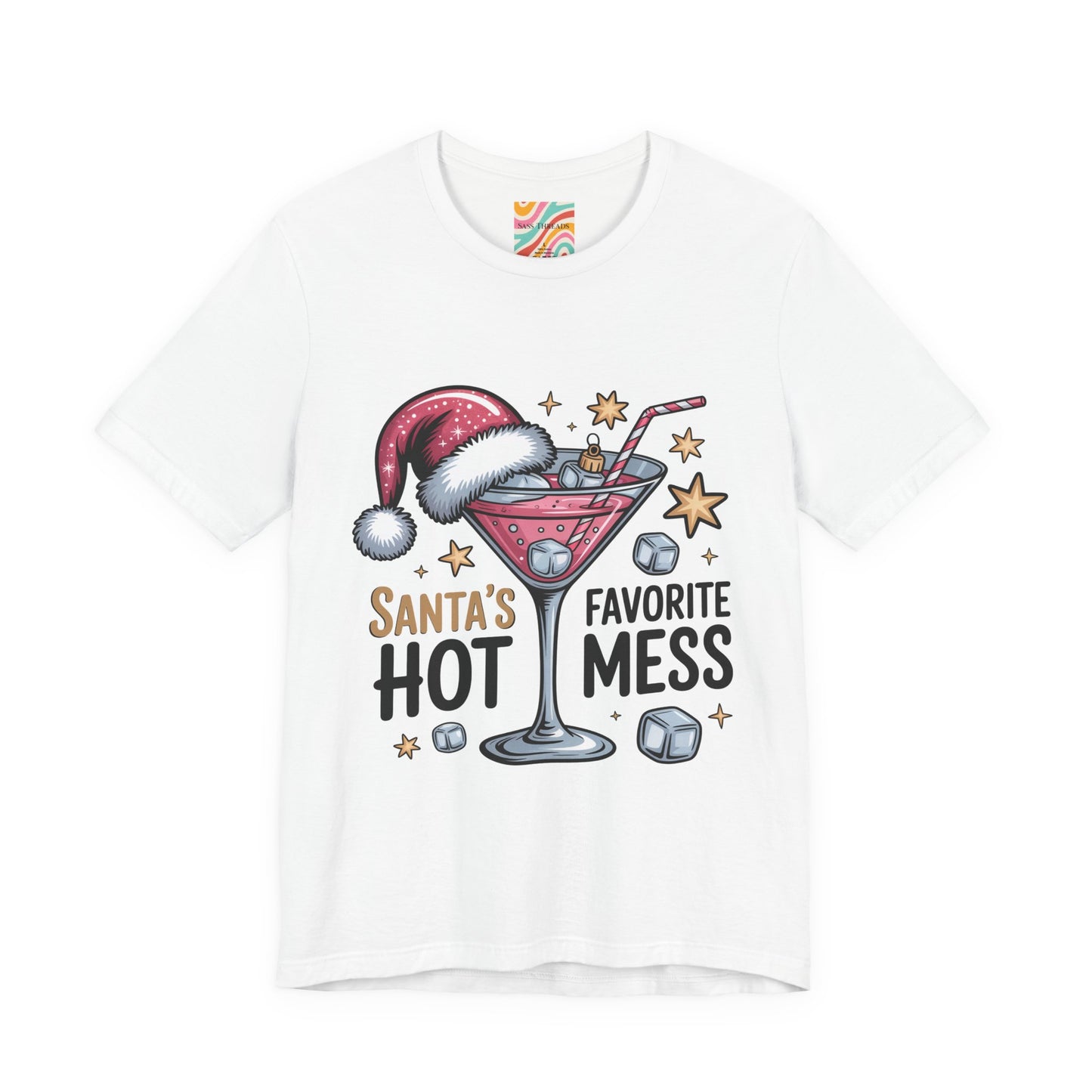 Santa's Hot Mess Tee — Funny Christmas Cocktail Holiday Shirt