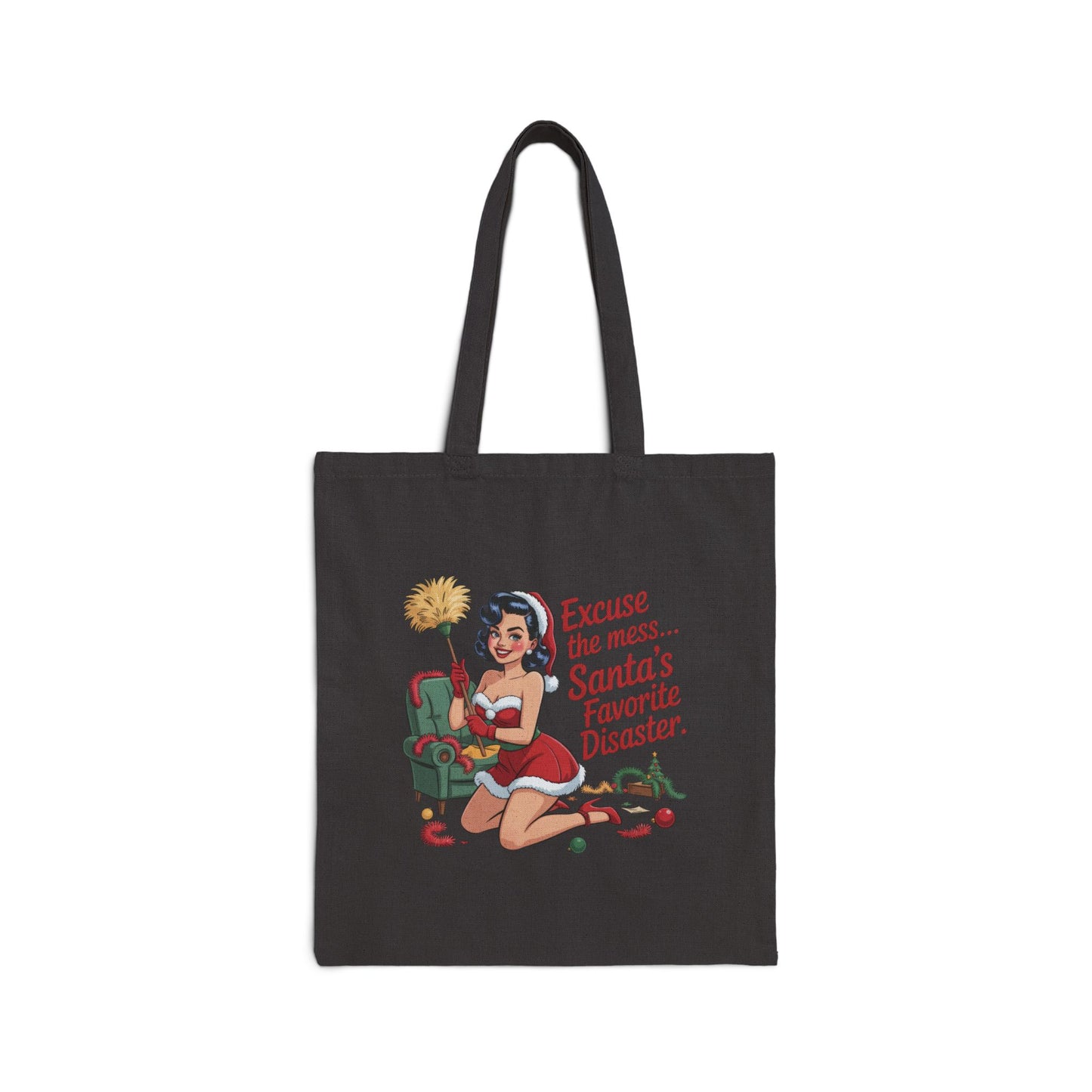 Excuse the mess... Santa's Favorite Disaster Tote Bag - Retro Christmas Tote
