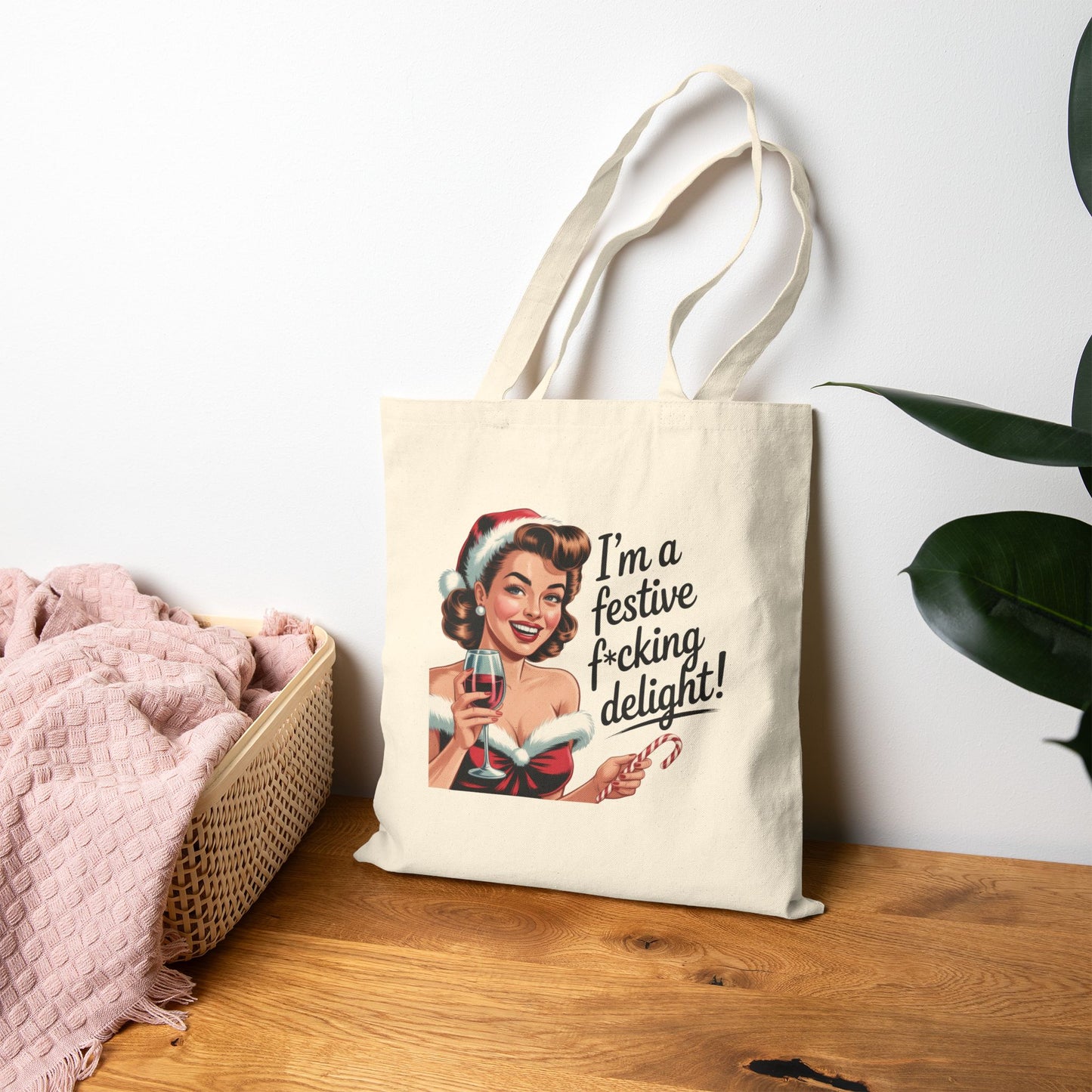 Festive F*ing Delight Holiday Tote – Retro Christmas Tote