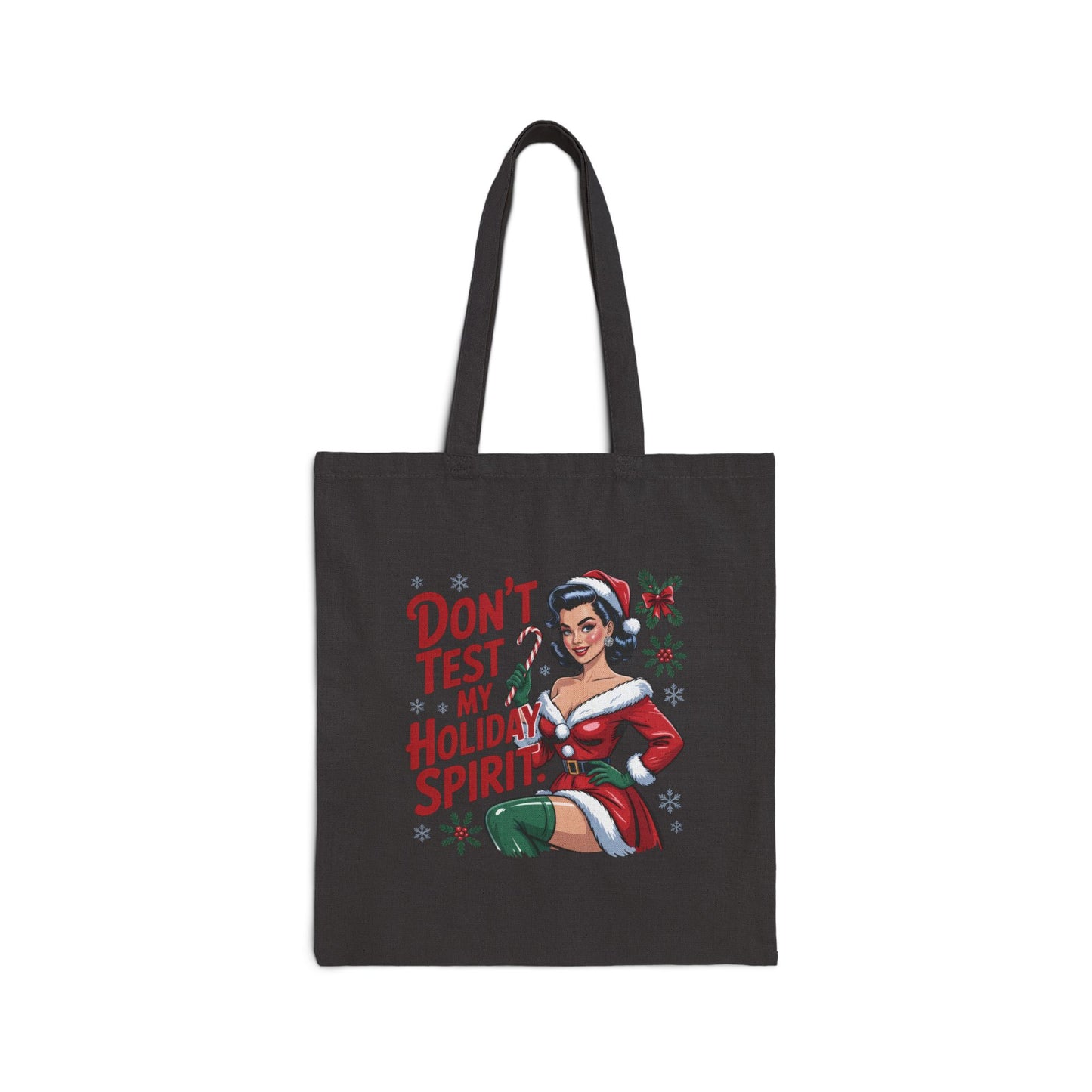 Don't Test My Holiday Spirit holiday Tote - Retro Christmas Tote