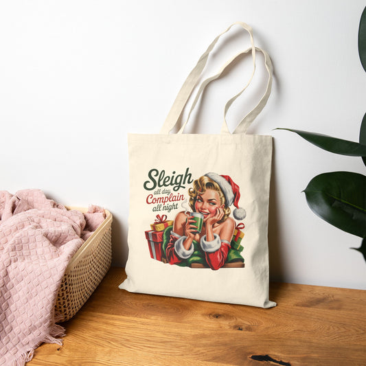 Sleigh to Complain All Night Holiday Tote - Retro Christmas Tote
