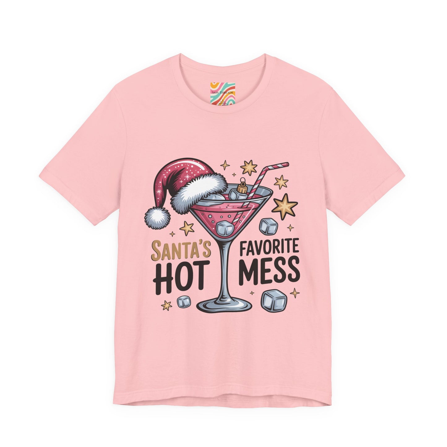 Santa's Hot Mess Tee — Funny Christmas Cocktail Holiday Shirt