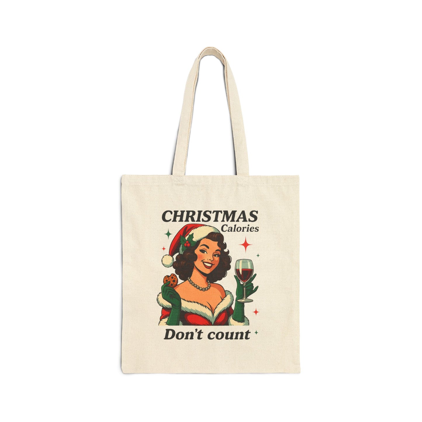 Christmas Calories Don't Count Tote - Retro Holiday Tote