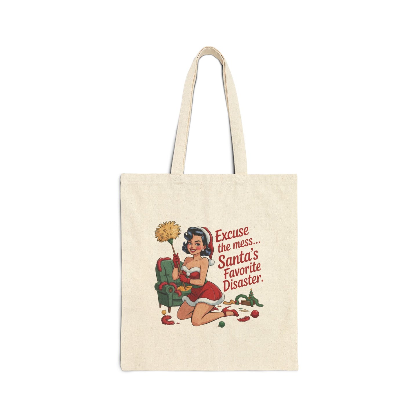 Excuse the mess... Santa's Favorite Disaster Tote Bag - Retro Christmas Tote