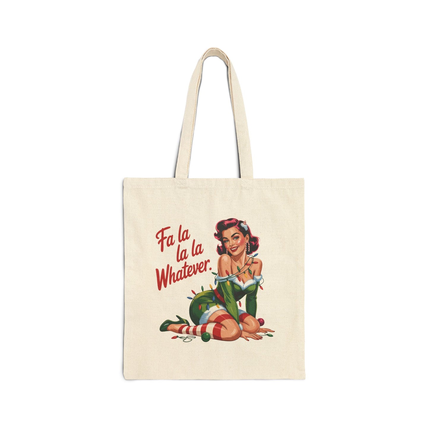 Fa la la la Whatever Holiday Tote - Retro Christmas Tote