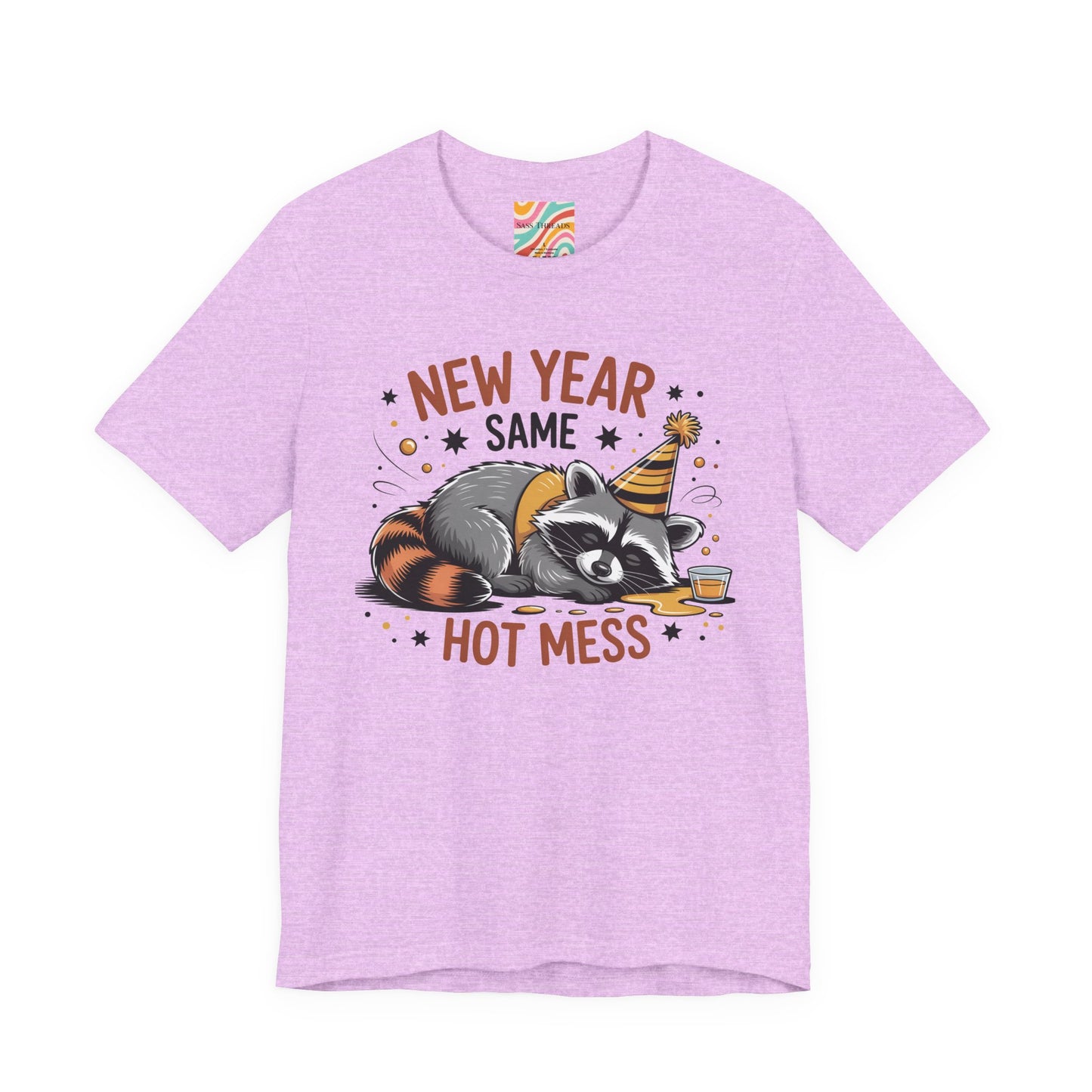 New Year Same Hot Mess T-Shirt — Funny Raccoon Party Tee for New Year’s