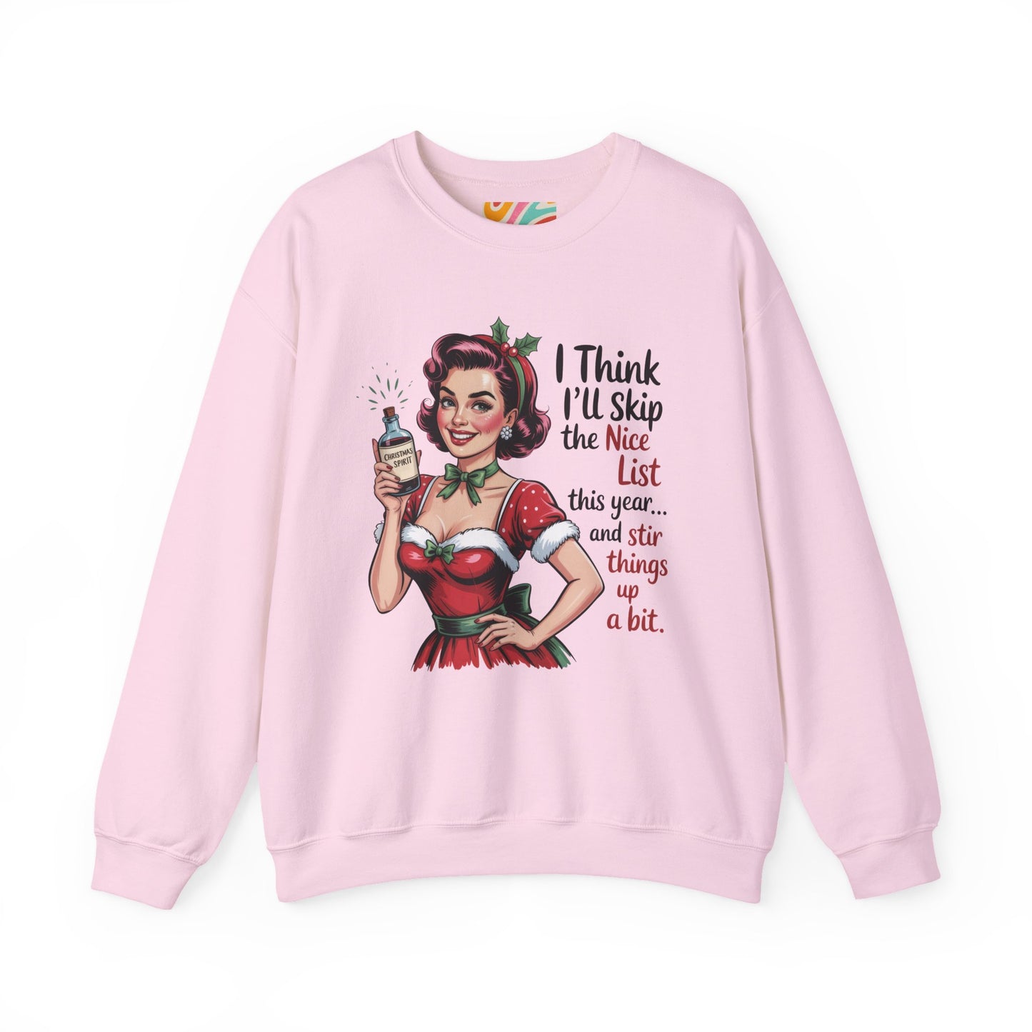 I Think I'll Skip The Nice List Christmas Tee - Retro Holiday Shirt