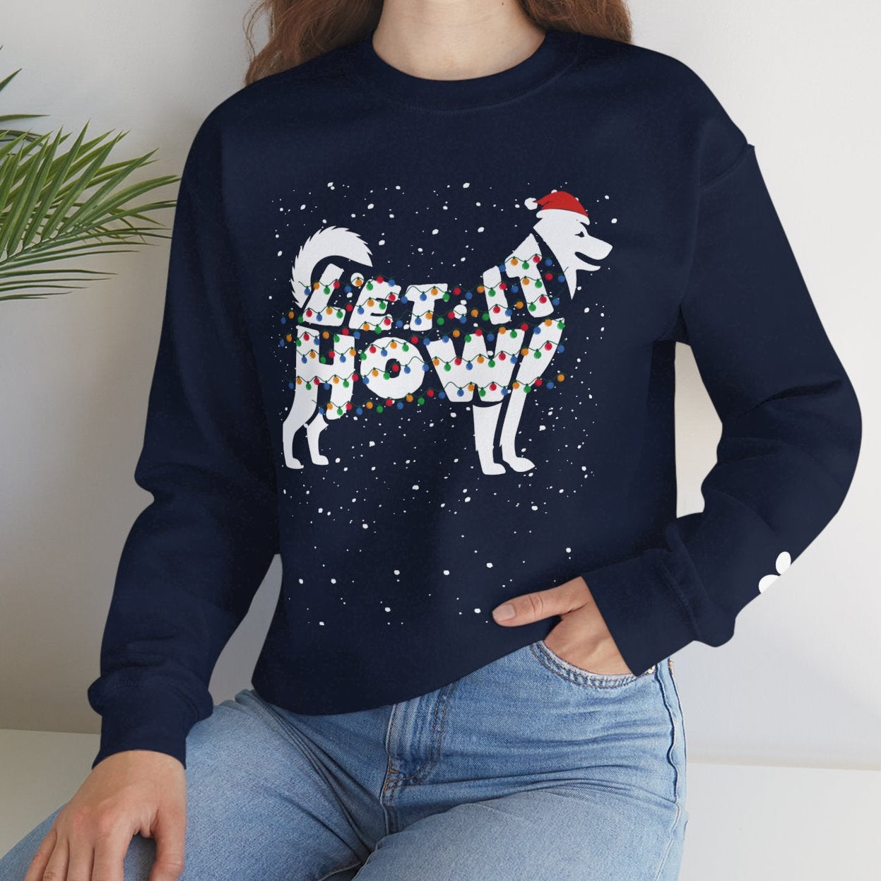 Let It Howl Christmas Dog Sweatshirt – [Siberian Husky]