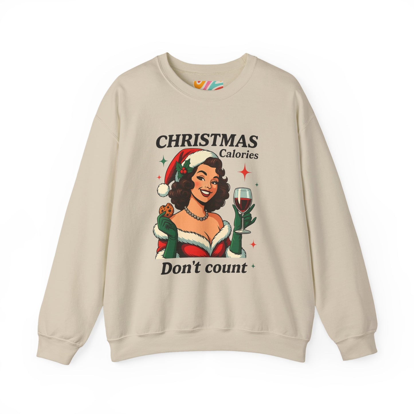 Christmas Calories Don't Count Sweatshirt - Retro Holiday Crewneck