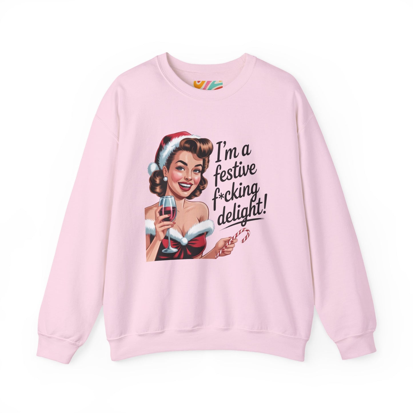 Festive F*ing Delight Holiday Sweatshirt — Retro Christmas Crewneck