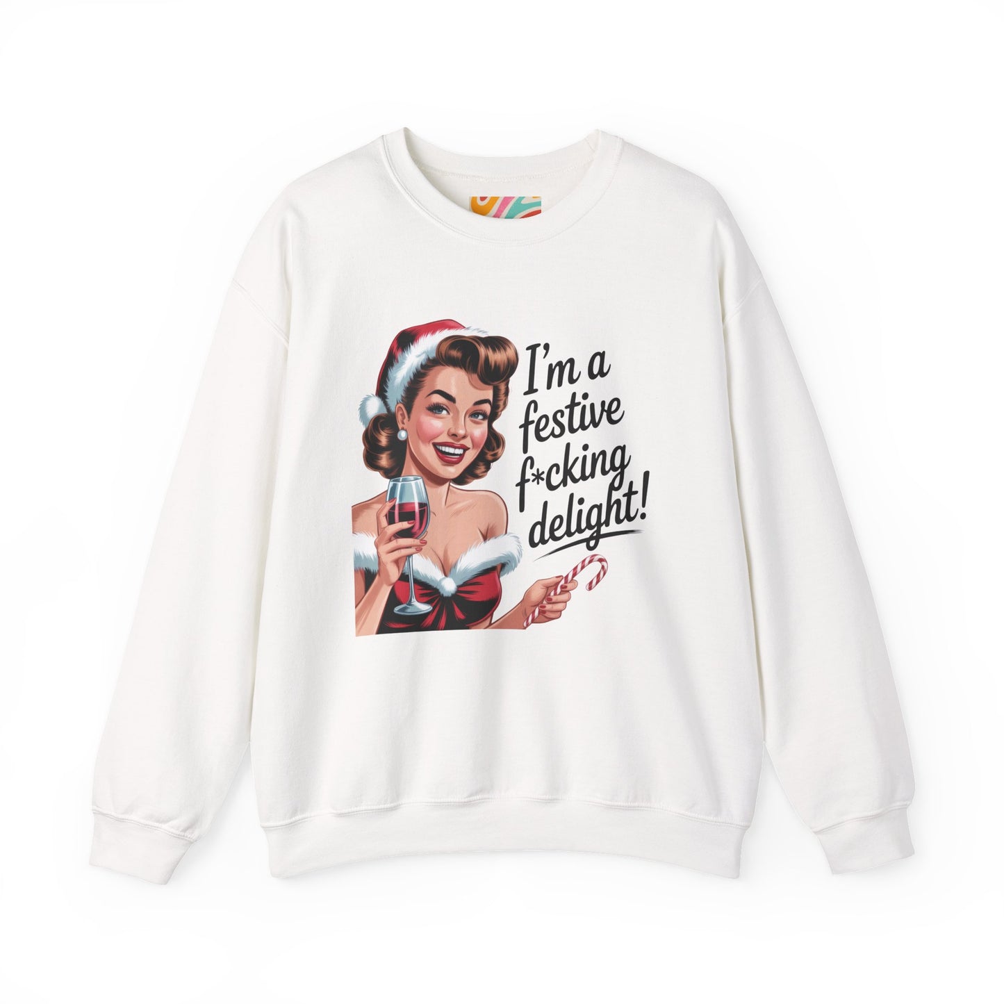Festive F*ing Delight Holiday Sweatshirt — Retro Christmas Crewneck