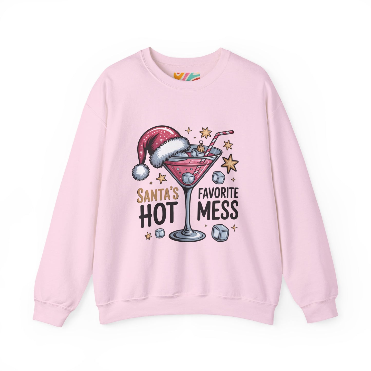 Santa's Hot Mess Sweatshirt — Funny Christmas Cocktail Holiday Crewneck