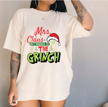 Mrs. Claus But Married to the Grinch Christmas T-Shirt