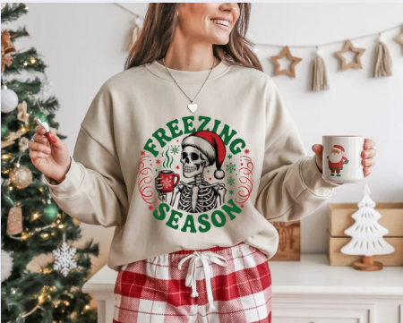 Freezing Season Sweatshirt — Skeleton  Holiday Crewneck