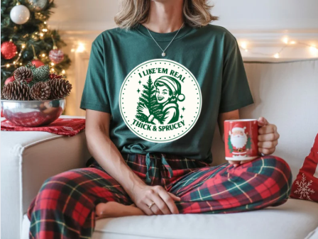 Thick & Spruce Christmas Tee — Retro Holiday T-Shirt