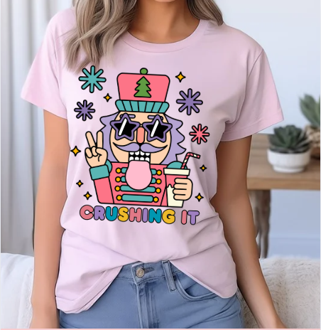 Crushing It Retro Nutcracker Tee