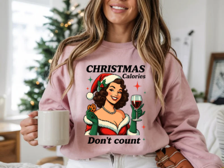 Christmas Calories Don't Count Sweatshirt - Retro Holiday Crewneck