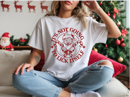 It’s Not Going to Lick Itself, Santa Candy Cane Tee