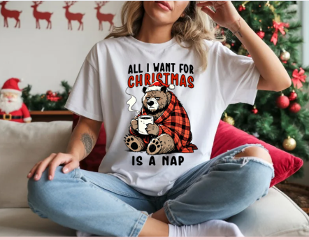 Grumpy Christmas Bear Coffee Lover Tee – Cute Christmas Coffee Shirt