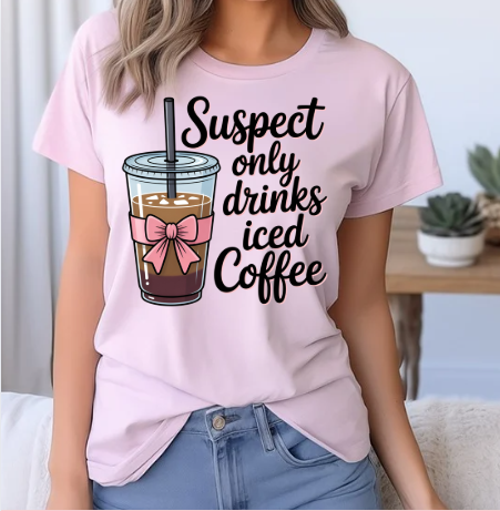 Suspect Only Drinks Iced Coffee Tee
