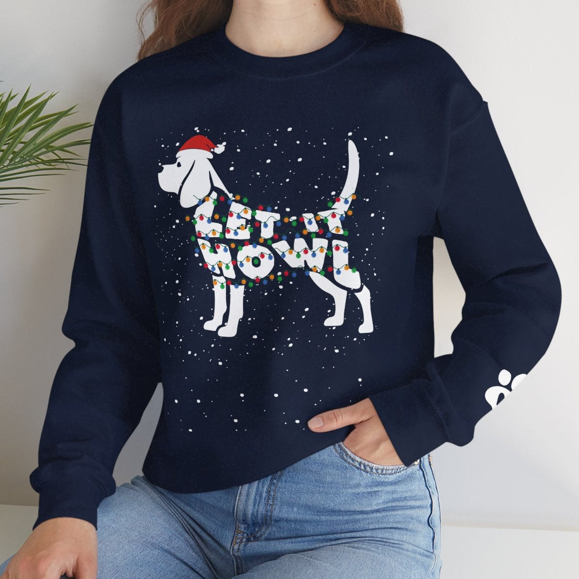 Let It Howl Christmas Dog Sweatshirt – [Beagle]
