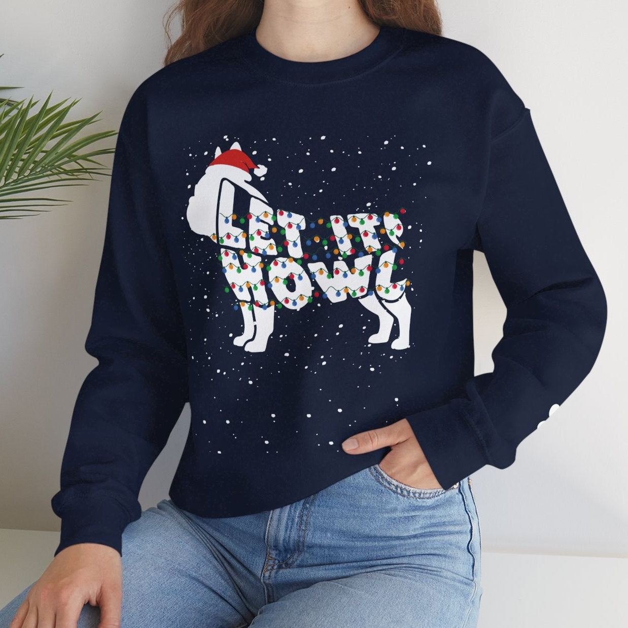 Let It Howl Christmas Dog Sweatshirt – [Bulldog]