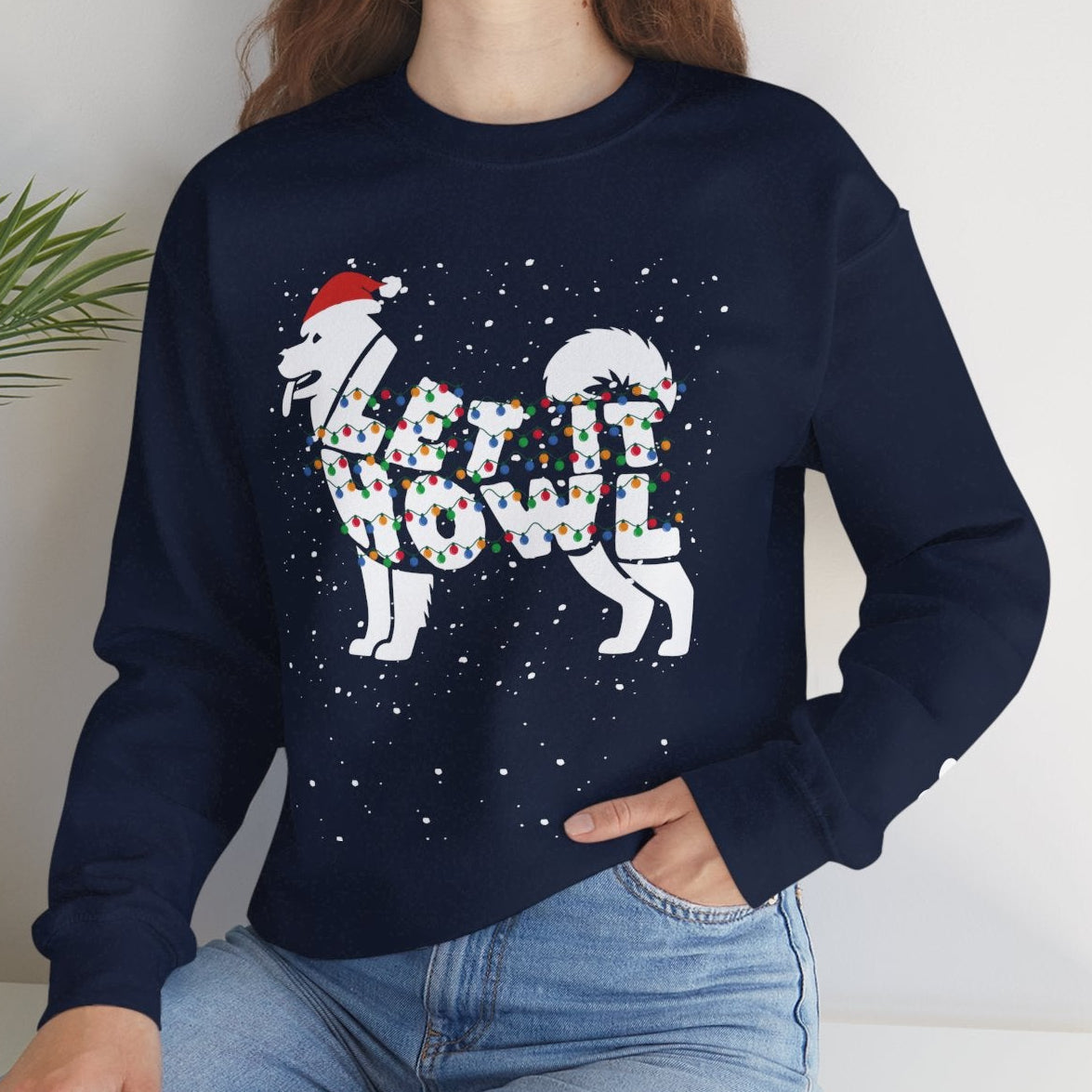 Let It Howl Christmas Dog Sweatshirt – [Shiba Inu]