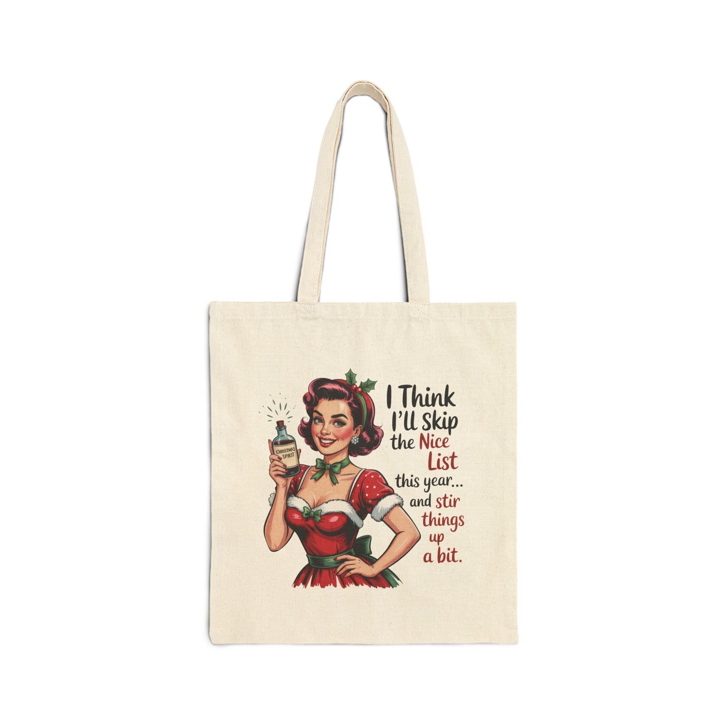 I Think I'll Skip the Nice List Holiday Tote - Retro Christmas Tote