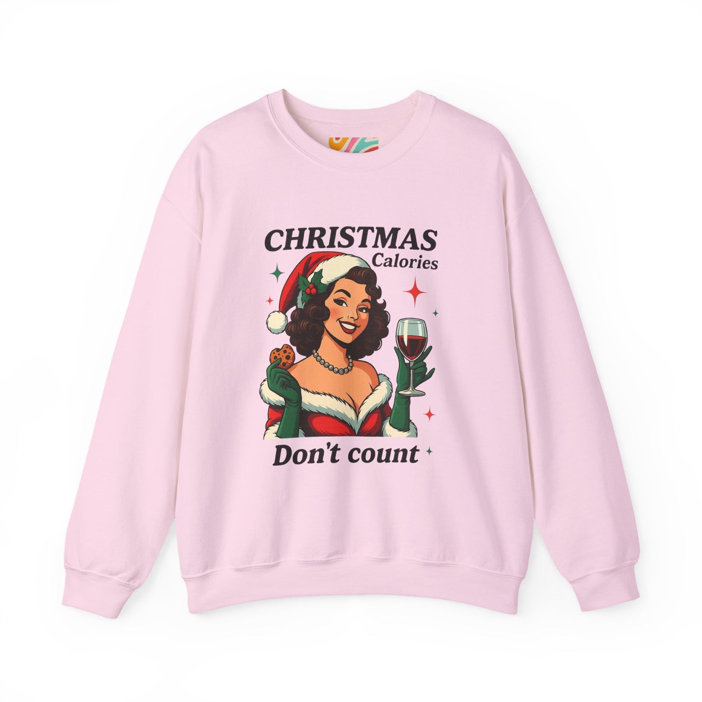 Christmas Calories Don't Count Sweatshirt - Retro Holiday Crewneck