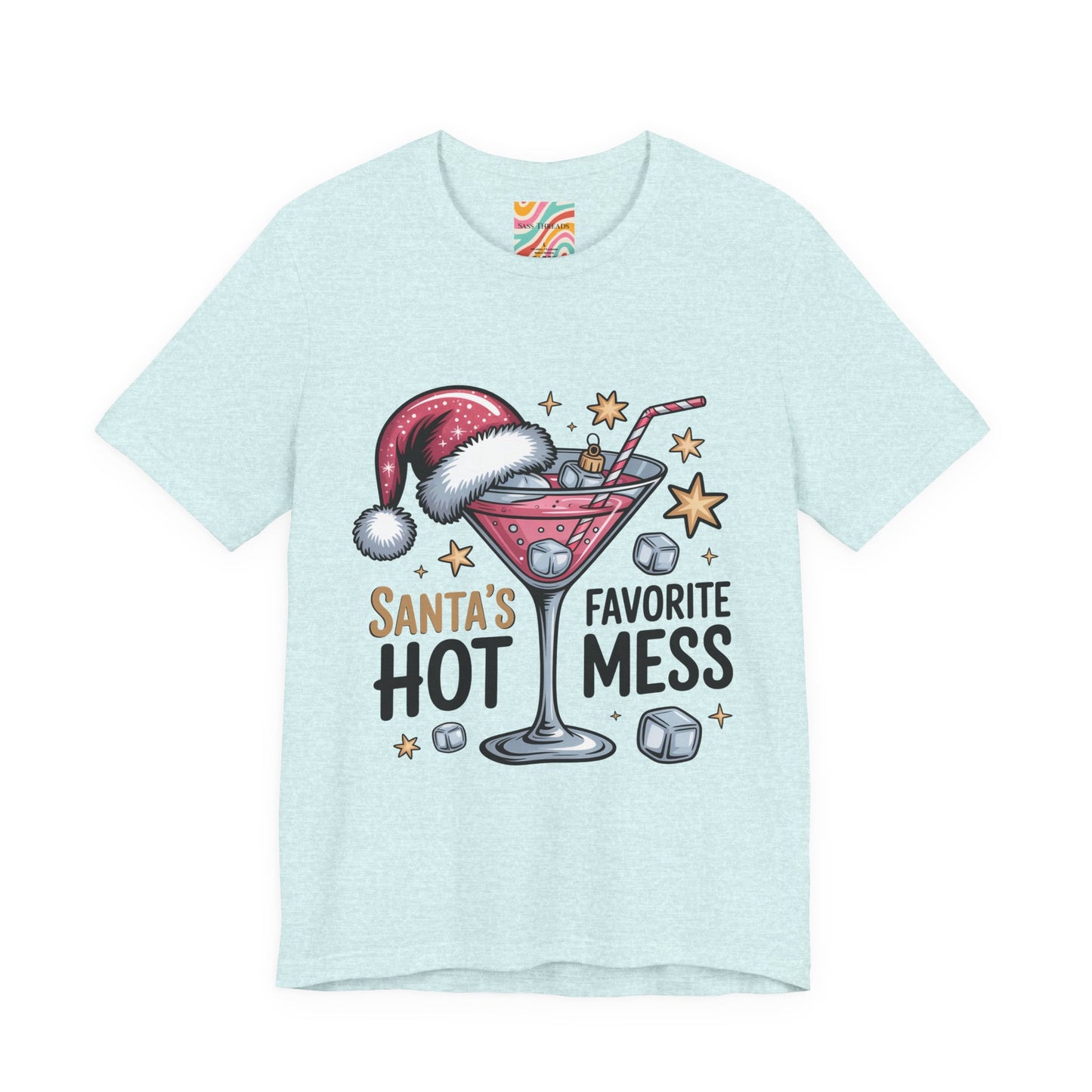 Santa's Hot Mess Tee — Funny Christmas Cocktail Holiday Shirt