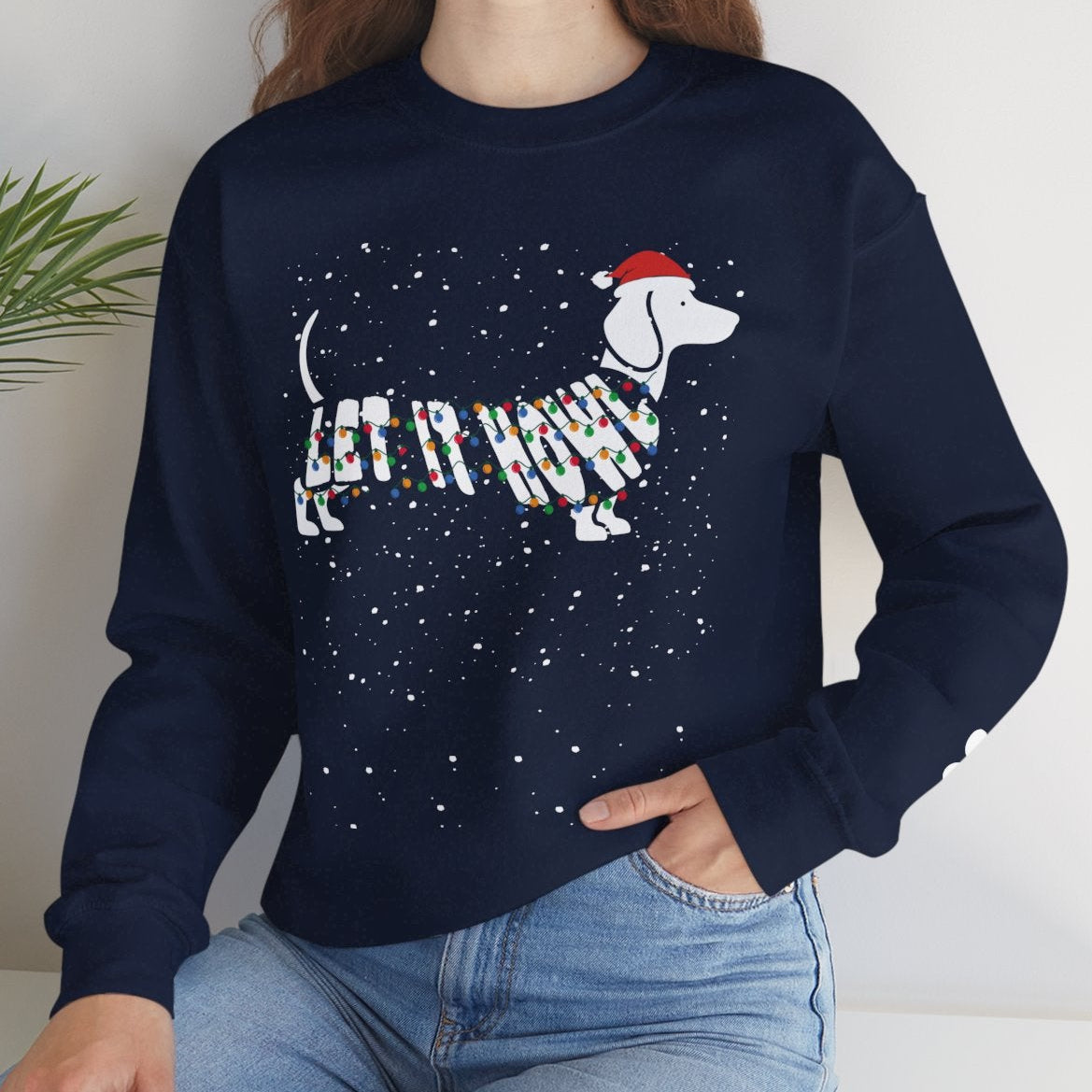 Let It Howl Christmas Dog Sweatshirt – [Dachshund]