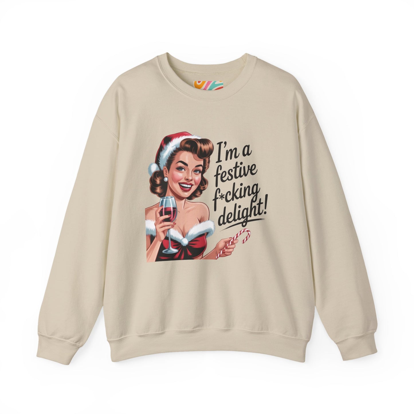 Festive F*ing Delight Holiday Sweatshirt — Retro Christmas Crewneck