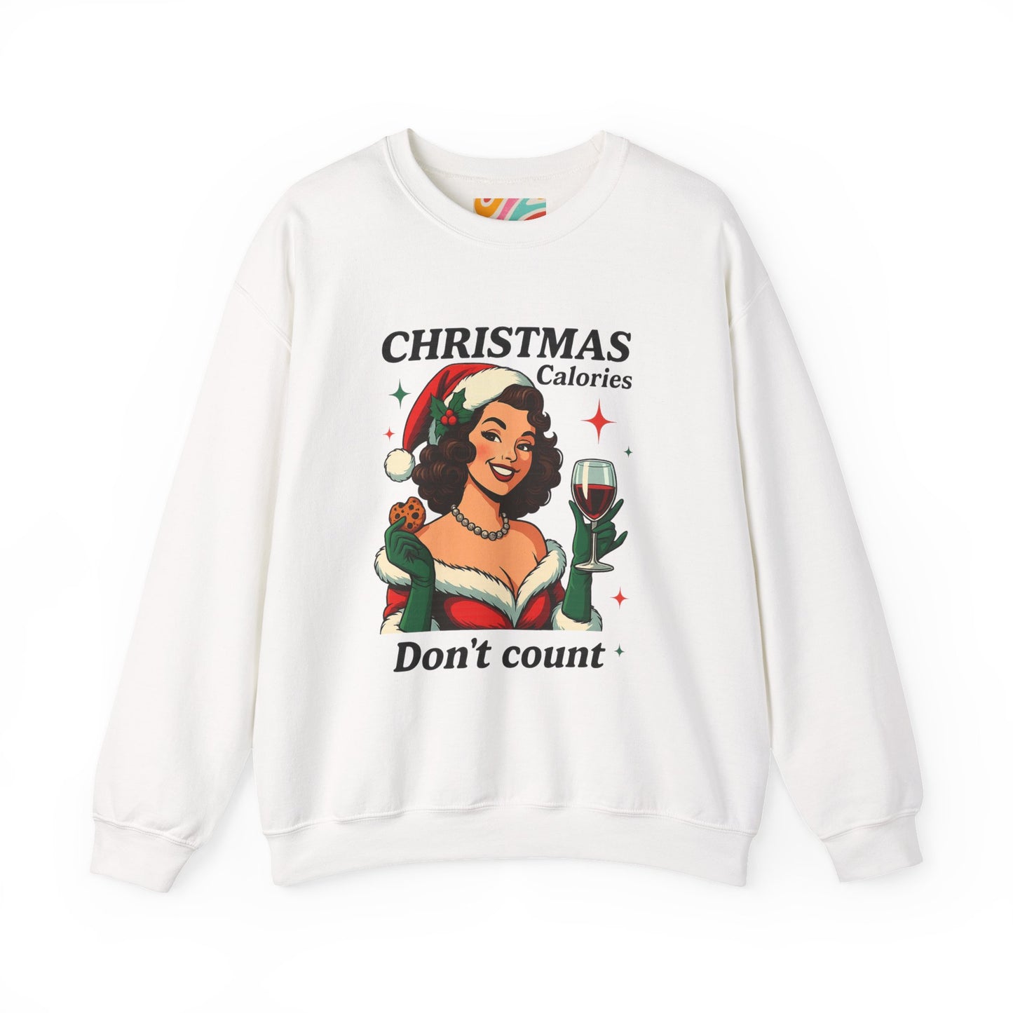 Christmas Calories Don't Count Sweatshirt - Retro Holiday Crewneck